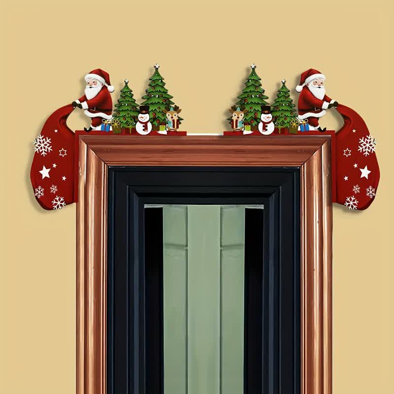 Weihnachtsmann Weihnachtsbaum Tür Eckdekoration - Links rechts - 4 STÜCKE - image 0