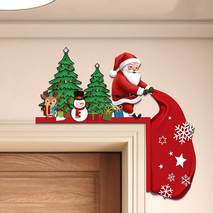 Weihnachtsmann Weihnachtsbaum Tür Eckdekoration - Rechts - 4 STÜCKE - image 1