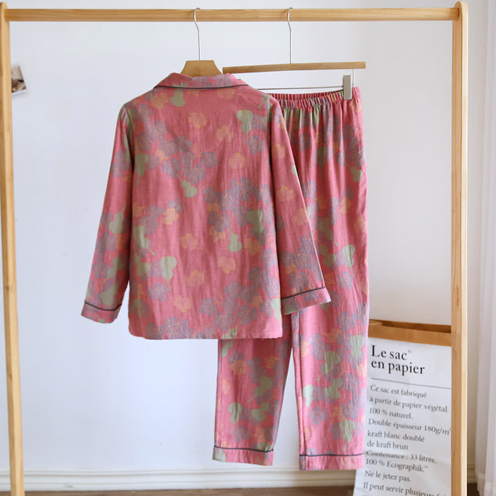 Gourd Cotton Langarm-Pyjama-Set - image 2