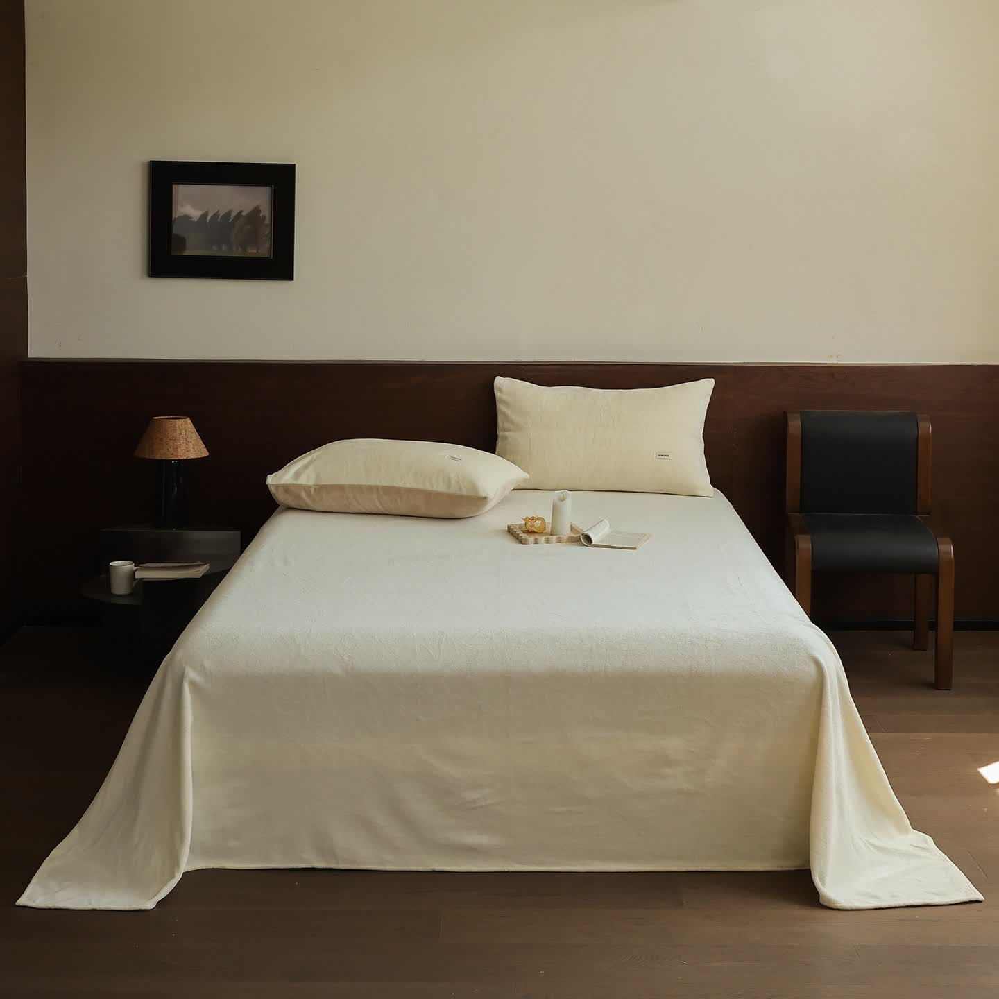Ownkoti Einfarbige, warme, flauschige Bettdecke - Beige - Tagesdecke mit 2 Kissenbezügen - 245cm x 270cm - image 13