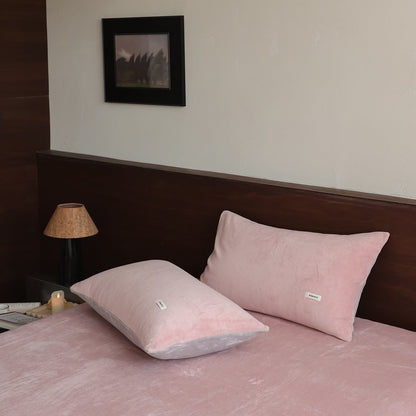 Ownkoti Einfarbige, warme, flauschige Bettdecke - Rosa - 2 Kissenbezüge - 48cm x 74cm - image 17