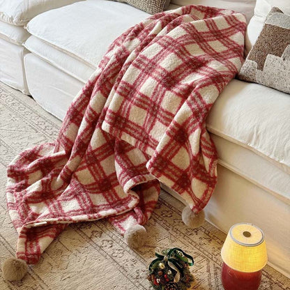Doppelseitige Decke mit Weihnachtskaro - image 10