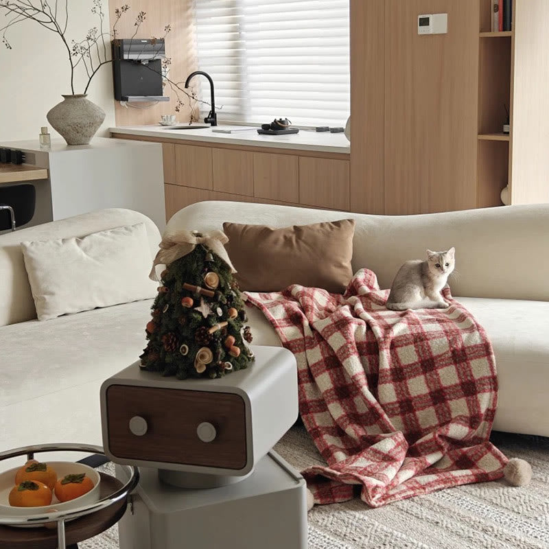 Doppelseitige Decke mit Weihnachtskaro - image 9