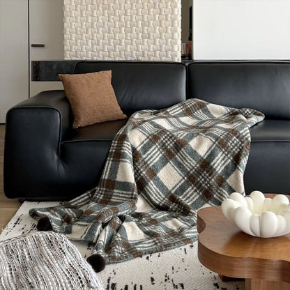 Doppelseitige Decke mit Weihnachtskaro - Kaffee - 150cm x 200cm - image 14