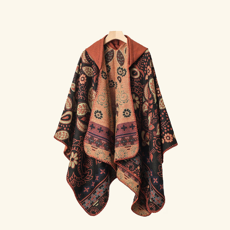 Vintage Paisley Kapuzen Cape Schal - image 8