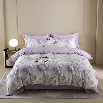 Ownkoti Bettwäsche-Set aus reiner Baumwolle mit verträumtem Blumenmuster (4-teilig) - 220cm x 240cm - image 0