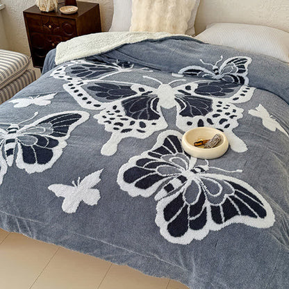 Ownkoti – Plüschdecke mit Schmetterlingsprägung im Natur-Stil - image 12