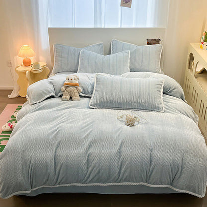 Luxuriöses Fleece-Winterbettwäscheset (4-teilig) - Blau - Bettwäscheset (4-teilig) - König - image 16