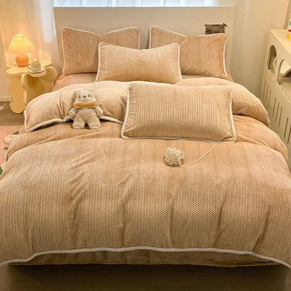 Luxuriöses Fleece-Winterbettwäscheset (4-teilig) - Kaffee - Bettwäscheset (4-teilig) - König - image 26