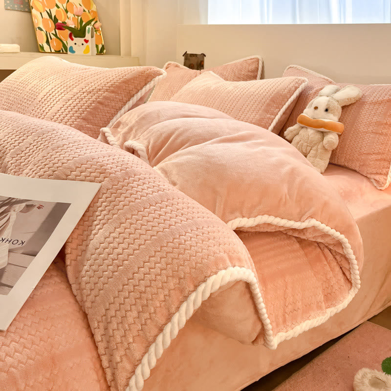 Luxuriöses Fleece-Winterbettwäscheset (4-teilig) - Rosa - Bettwäscheset (4-teilig) - König - image 32