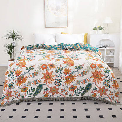 Ownkoti Wendedecke aus Baumwolle mit botanischem Blumenmuster - 230cm x 250cm - image 0