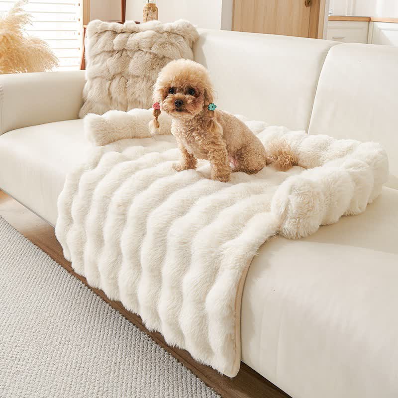 Ownkoti Solides Plüsch-Haustiersofabett - Beige - 75cm x 75cm - image 3