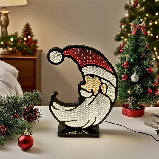 Ownkoti 3D-Weihnachtsmann-Unendlichkeitslichter - 2 STÜCKE - 2" B x 8"L x 12" H - image 0