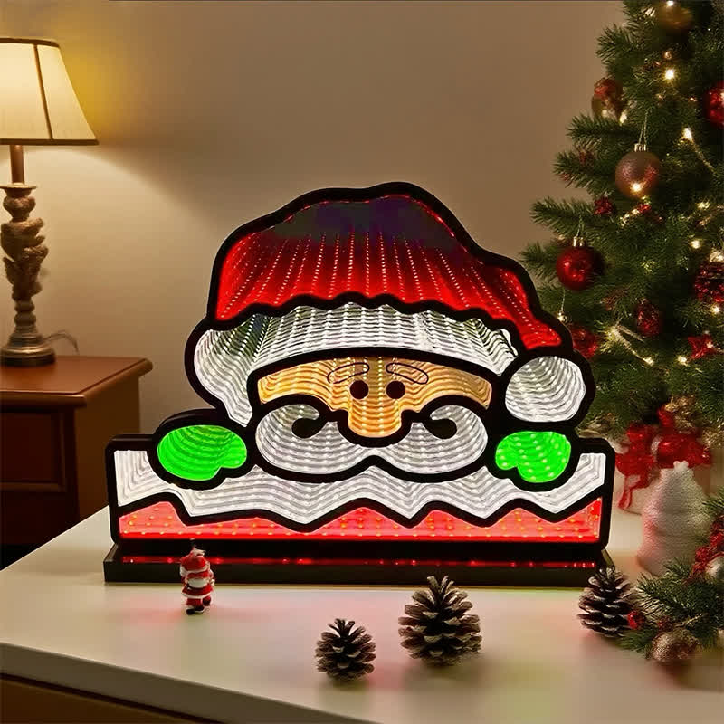 Ownkoti 3D-Weihnachtsnachtslampe mit Weihnachtsmanngesicht - image 1