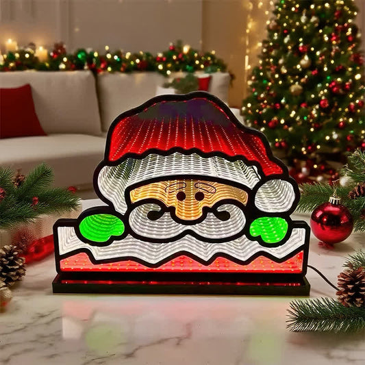 Ownkoti 3D-Weihnachtsnachtslampe mit Weihnachtsmanngesicht - 2 STÜCKE - 2" B x 12"L x 9" H - image 0