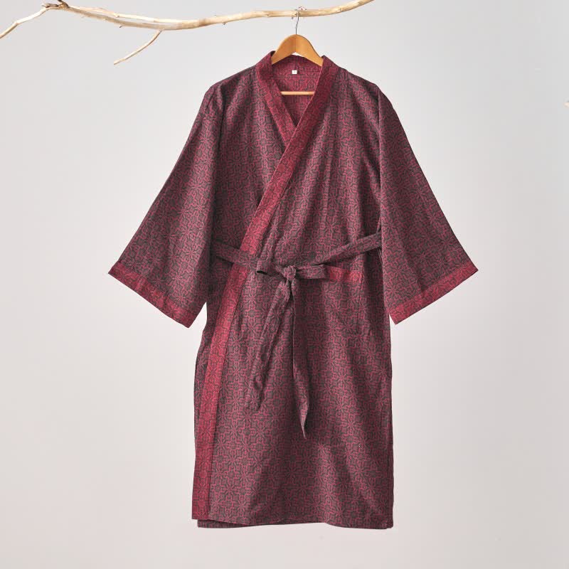 Ownkoti – Weihnachtsinspirierter Kimono-Bademantel aus Baumwollgaze - image 2