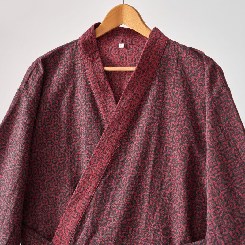 Ownkoti – Weihnachtsinspirierter Kimono-Bademantel aus Baumwollgaze - image 4