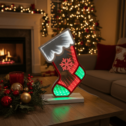 Ownkoti Weihnachtssocke 3D-Tunnellicht - 2 STÜCKE - 5cm x 13cm x 21cm - image 0