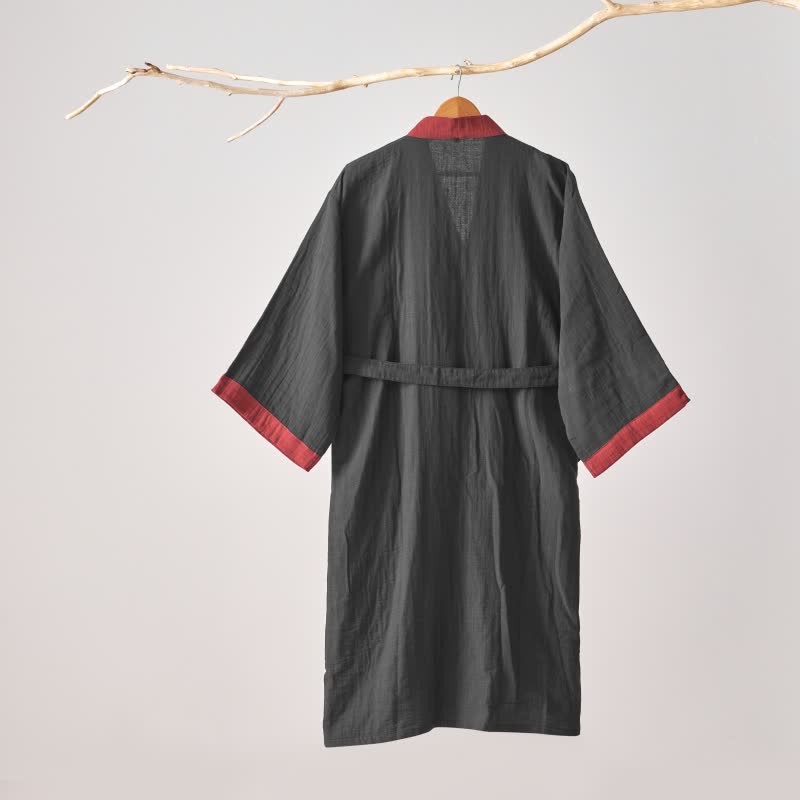 Ownkoti – Minimalistischer Kimono-Bademantel aus fester Baumwollgaze - image 3