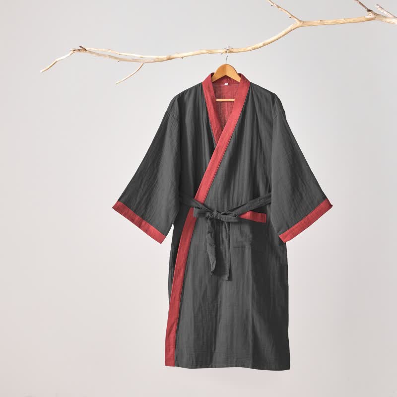 Ownkoti – Minimalistischer Kimono-Bademantel aus fester Baumwollgaze - image 2