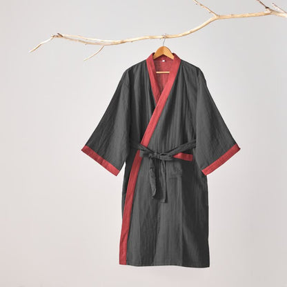 Ownkoti – Minimalistischer Kimono-Bademantel aus fester Baumwollgaze - image 2