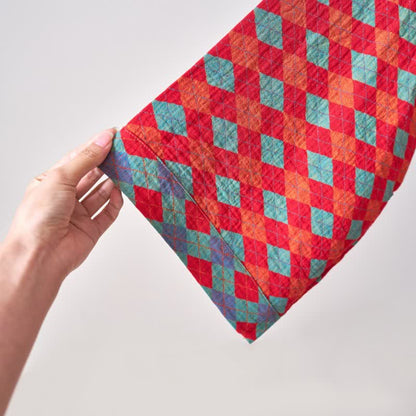 Ownkoti – Klassischer Kimono-Bademantel aus Baumwollgaze mit Rautenmuster - image 6