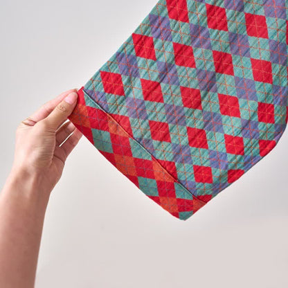 Ownkoti – Klassischer Kimono-Bademantel aus Baumwollgaze mit Rautenmuster - image 17