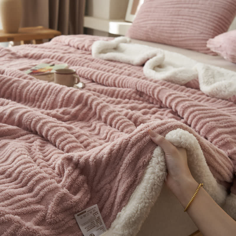 Ownkoti – Jacquard-Sherpa-Decke mit Baummuster - image 3