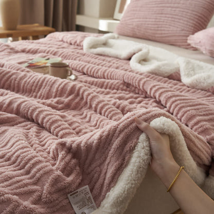 Ownkoti – Jacquard-Sherpa-Decke mit Baummuster - image 3