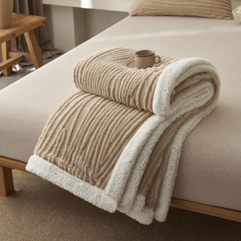 Ownkoti – Jacquard-Sherpa-Decke mit Baummuster - Aprikose - 200cm x 230cm - image 12