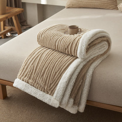 Ownkoti – Jacquard-Sherpa-Decke mit Baummuster - Aprikose - 200cm x 230cm - image 12