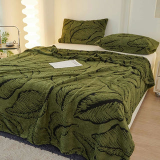 Ownkoti Bananenblatt-Jacquard-Überwurfdecke - Grün - 200cm x 230cm - image 0