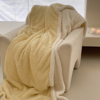 Ownkoti Bow Sherpa Wende-Überwurfdecke - Gelb - 200cm x 230cm - image 5