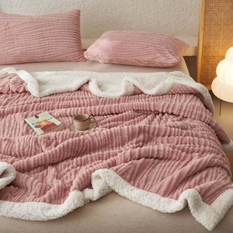 Ownkoti – Jacquard-Sherpa-Decke mit Baummuster - image 1