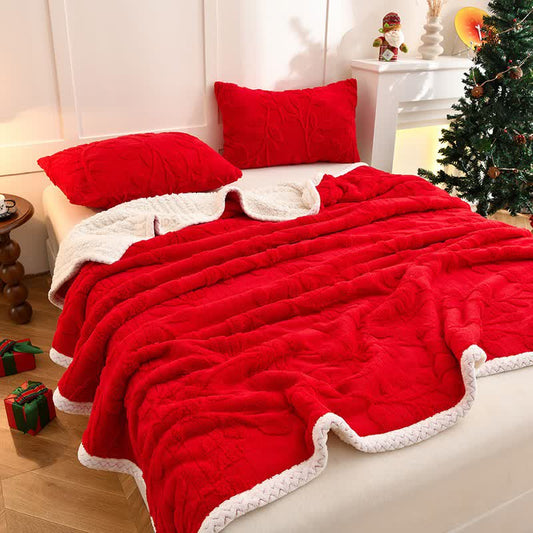 Ownkoti Wende-Überwurfdecke mit Blattstruktur - image 0