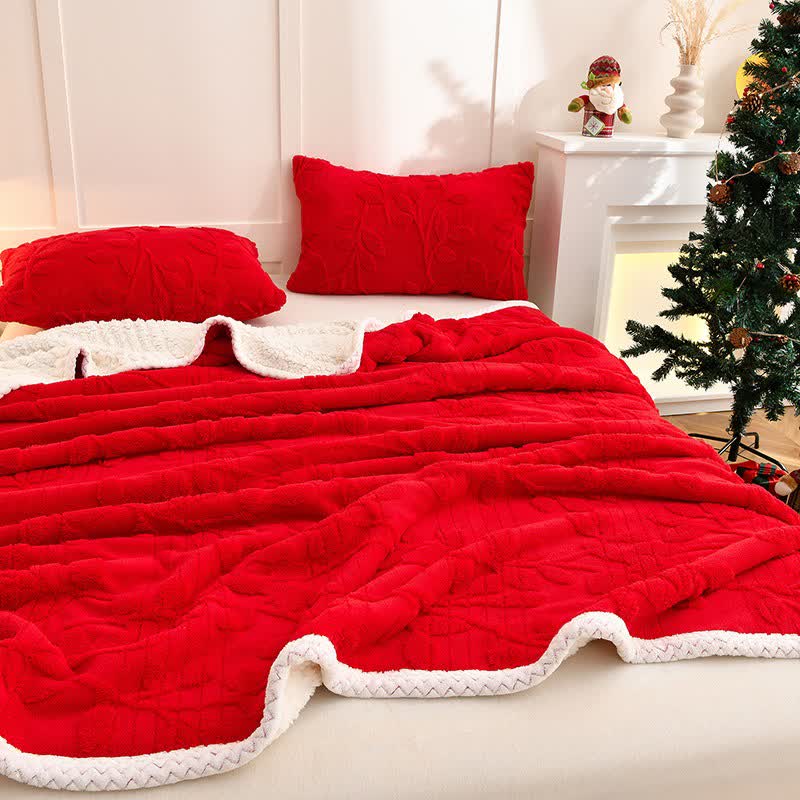 Ownkoti Wende-Überwurfdecke mit Blattstruktur - image 1