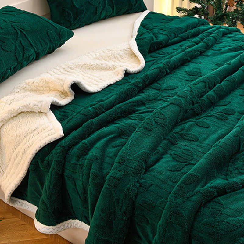 Ownkoti Wende-Überwurfdecke mit Blattstruktur - image 6