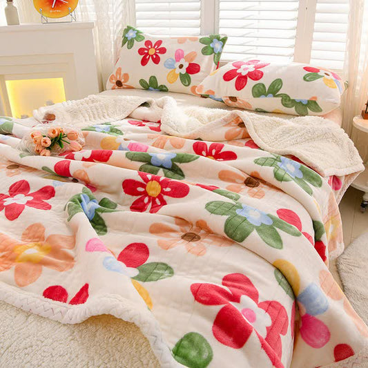 Ownkoti Wende-Überwurfdecke mit buntem Blumenmuster - 200cm x 230cm - image 0