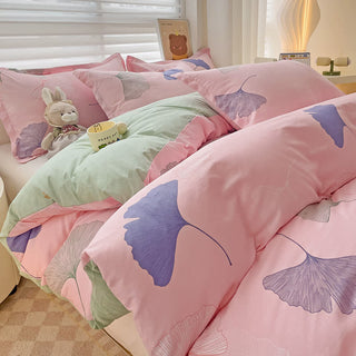 Ownkoti Bettbezug mit Ginkgoblatt-Print, Rosa - 220cm x 240cm - image 0