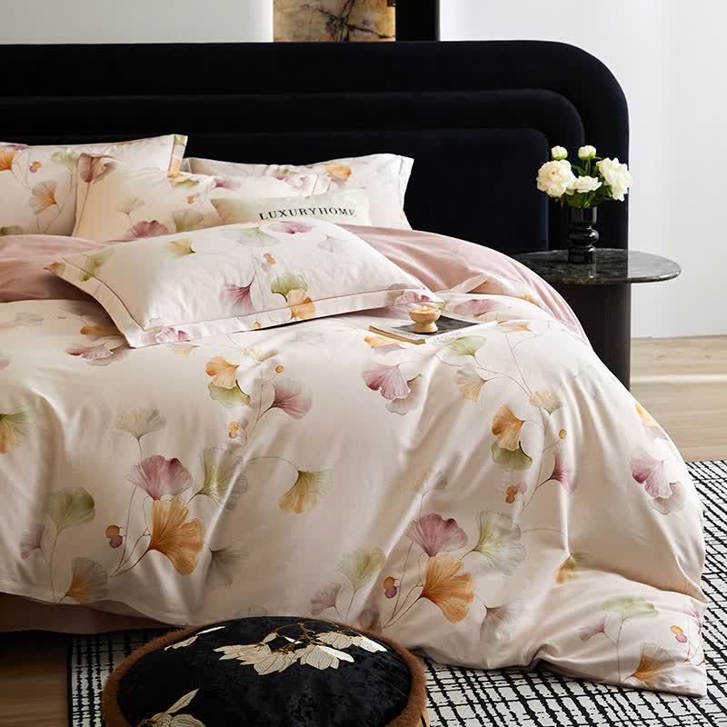 Ownkoti Elegantes Ginkgo-Bettwäscheset aus gebürsteter Baumwolle (4-teilig) - image 4