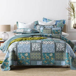 Ownkoti Vintage-Bettdecke aus Baumwolle mit Blumenmuster - 250cm x 270cm - image 0