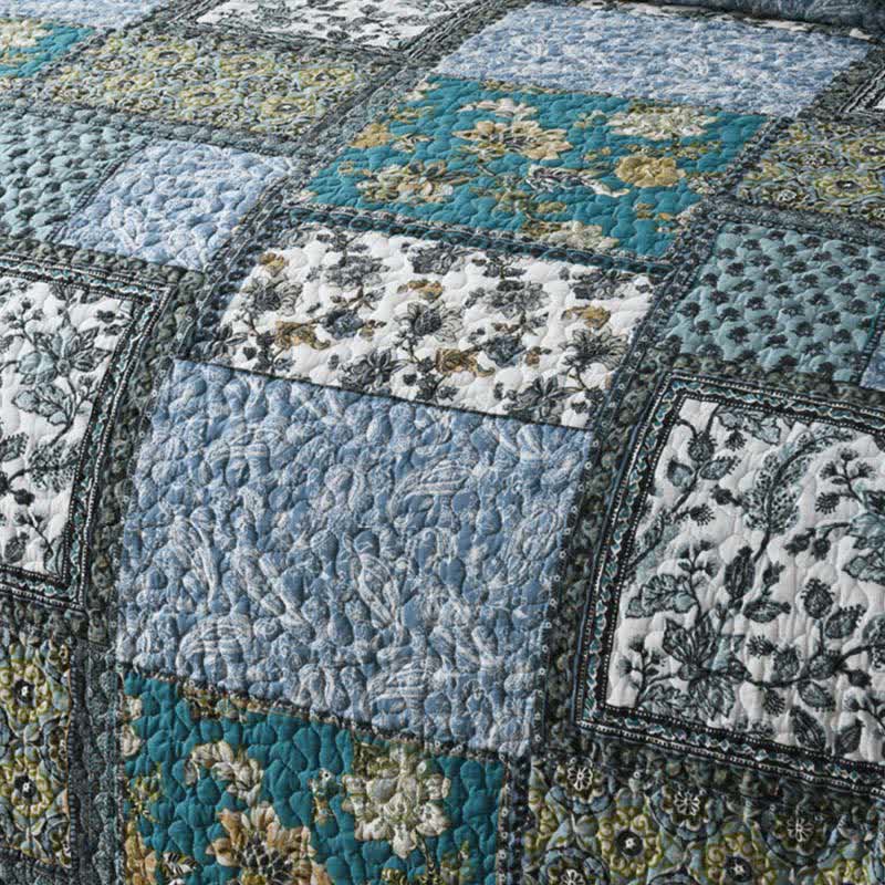 Ownkoti Vintage-Bettdecke aus Baumwolle mit Blumenmuster - image 4