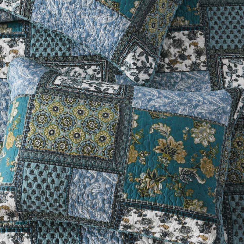 Ownkoti Vintage-Bettdecke aus Baumwolle mit Blumenmuster - image 3