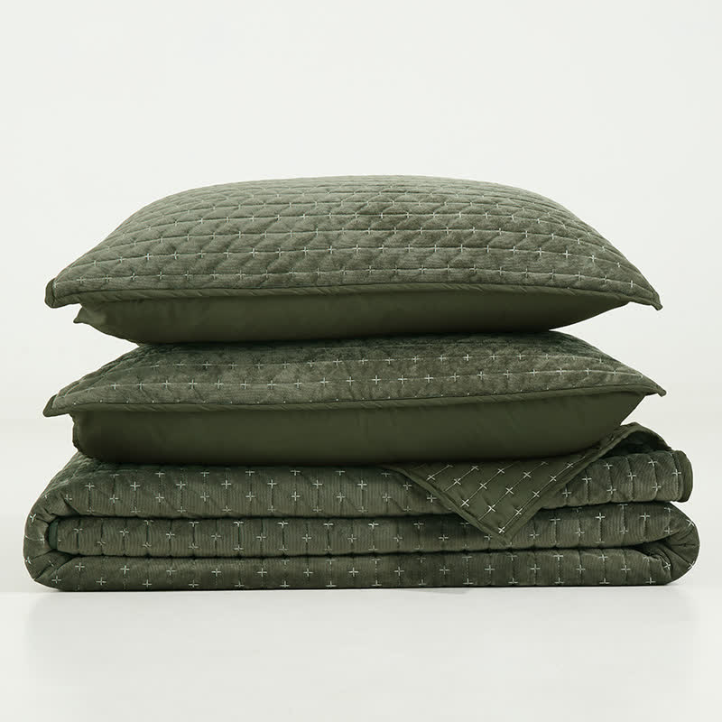 Ownkoti Minimalistisches, einfarbiges Steppdecken-Set - image 4