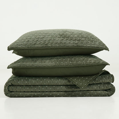 Ownkoti Minimalistisches, einfarbiges Steppdecken-Set - image 4