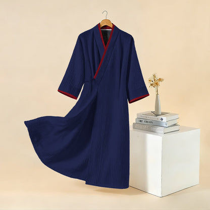 Unisex Minimalistischer Kimono-Bademantel aus Baumwollgaze - image 11