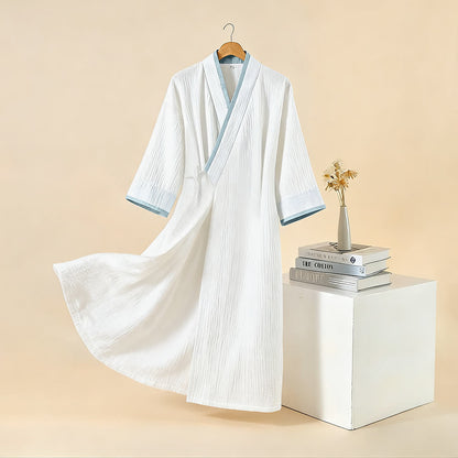 Unisex Minimalistischer Kimono-Bademantel aus Baumwollgaze - image 15
