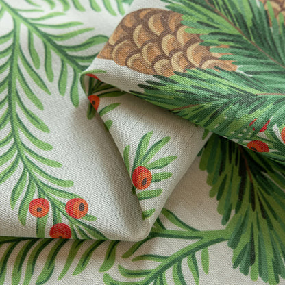 Ownkoti Vorhang mit Quasten und Tannenzapfenblattmuster - image 4