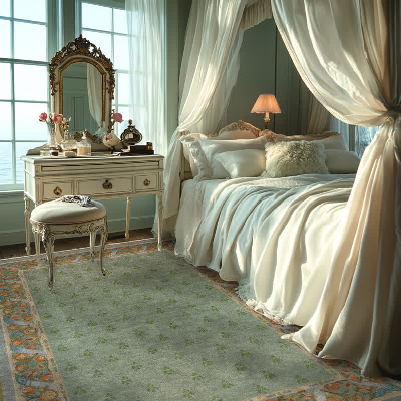 Ownkoti Refresh Faltbarer Teppich mit grünem Blumenmuster - image 1