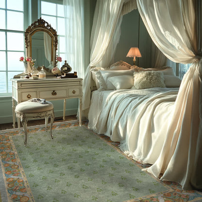 Ownkoti Refresh Faltbarer Teppich mit grünem Blumenmuster - image 1